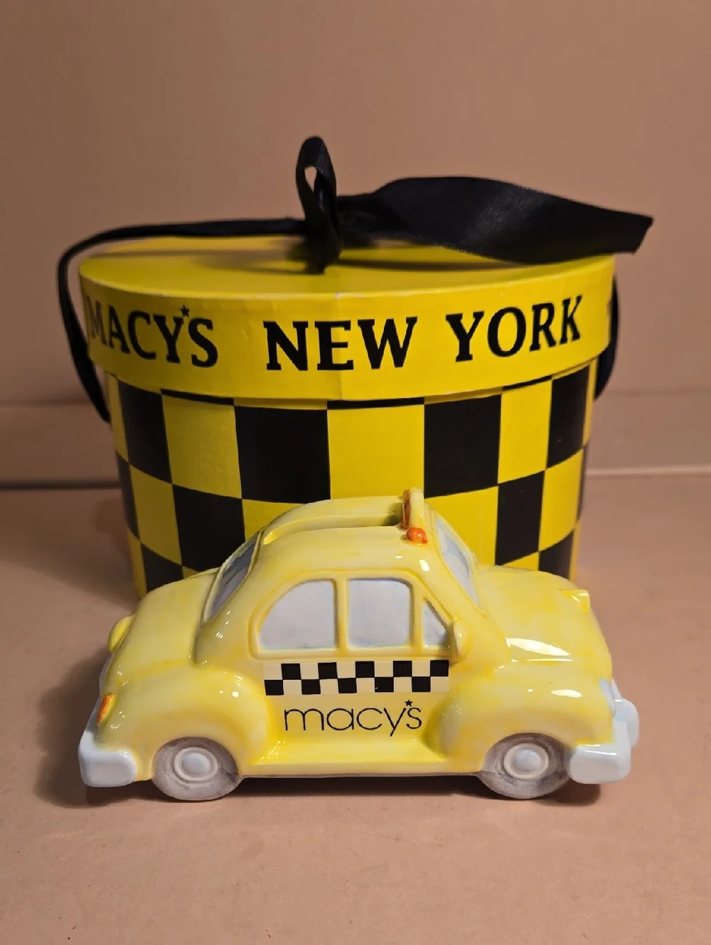 Y2K Macy's Yellow Checker Taxi Coin Bank